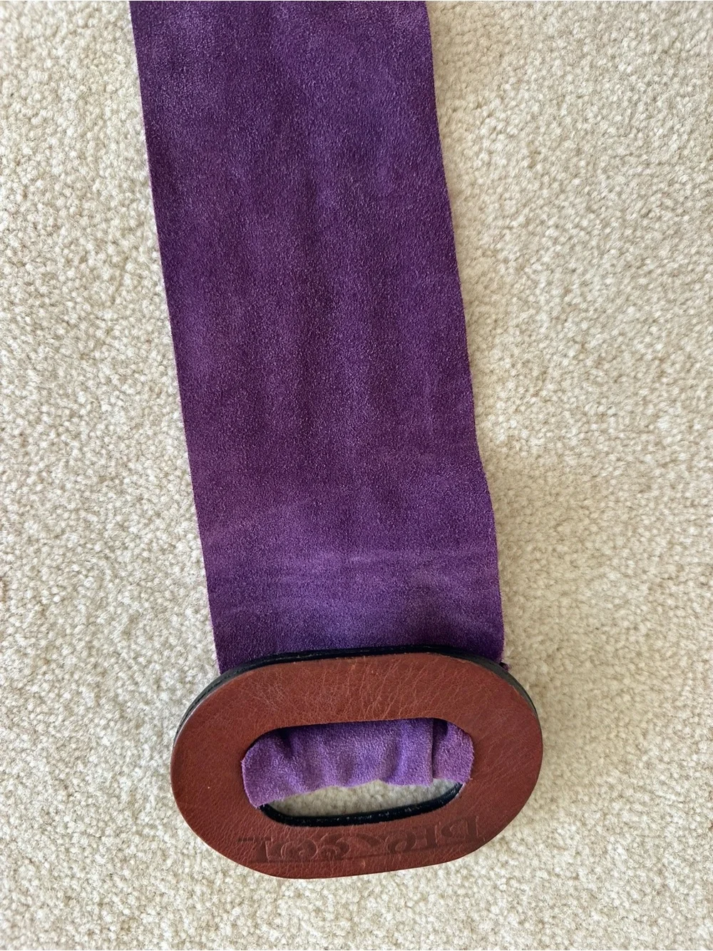 Vintage Diesel Purple Suede Wrap Belt with Brown Leather Buckle 100% leather y2k